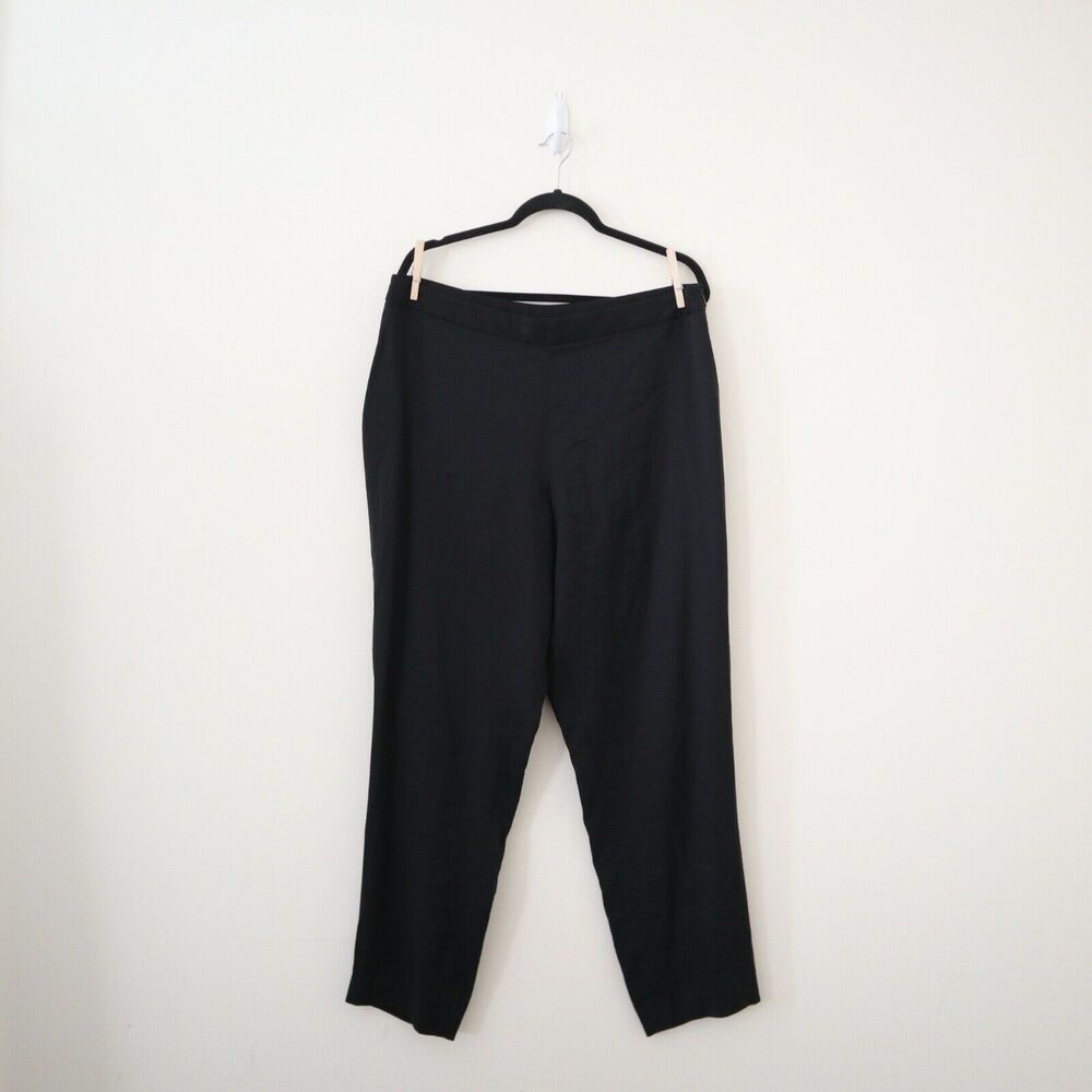 NWT Natori Size 14W Sanded Twill Silky Slack Pants Black Flat Front MSRP $238 - Picture 2 of 10